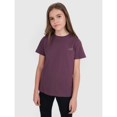 9. Normales, einfarbiges T-Shirt (2er-Set) für Kinder 4F 4FJRAW25TTSHU3157-92S