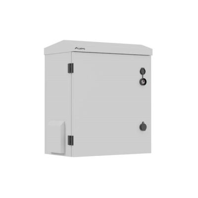 10. Wandregalschrank 10" HERMETISCH IP55 WAND-/STANGENMONTAGE 340X250X500 GRAU LANBERG (MONTIERT)
