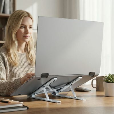 13. Wozinsky WDCX-X8S Faltbarer, verstellbarer Laptopständer – Silber