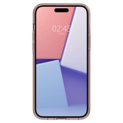 6. Spigen Crystal Flex Hülle für iPhone 15 Plus – rosa und transparent