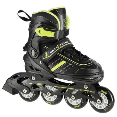 NILS EXTREME NH18191 2IN1 ROLLERSCHUHE SCHWARZ-LIMETTE GRÖSSE L (39-43) MIT AUSTAUSCHBAREM HOCKEYBLATT
