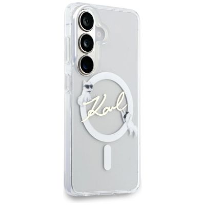 4. Karl Lagerfeld IML KC Script MagSafe Hülle für Samsung Galaxy S26 Plus - Transparent