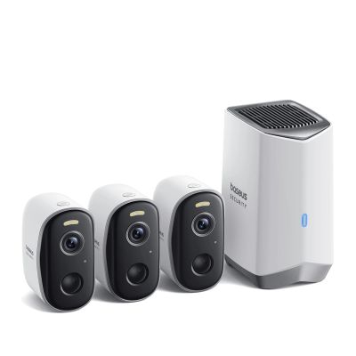 Baseus Security N1 2K Outdoor-Kameraset (3 Kameras + Basisstation) – Weiß