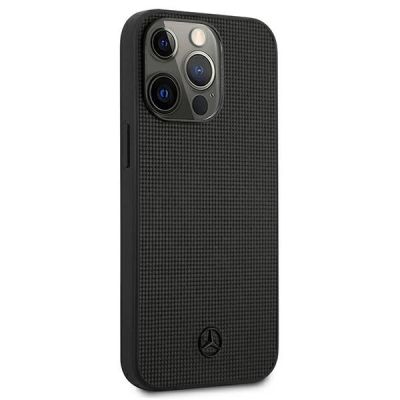 4. Mercedes Lederhülle mit Metall-Logo für iPhone 13 Pro / iPhone 13 – Schwarz