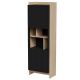 PORTO Vitrine 59x38x180 Eiche/Schwarz