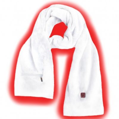 6. Glovii GA1W Körperschutzartikel für Wintersportarten – beheizter Schal, Skifahren, Snowboarding / Snowboardfahren, Unisex, Polyester, Weiß