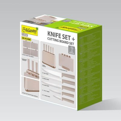 9. Messerset + Schneidebretter MR-1412-BEIGE MAESTRO