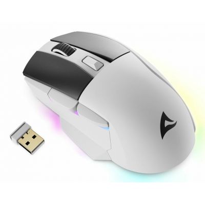3. Sharkoon SGM50W Gaming-Maus, rechte Seite, RF Wireless + USB Typ-A, optisch, 6400 DPI