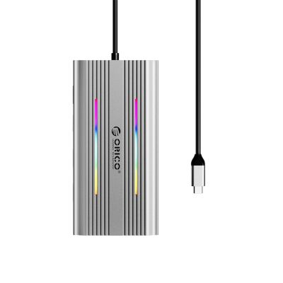 2. Orico XDR 12-in-1 RGB USB-C Dockingstation mit USB-A, USB-C PD, 100 W, 2x HDMI 4K 60 Hz, VGA, RJ45, Gigabit-Ethernet, SD- und microSD-Kartenleser – Grau