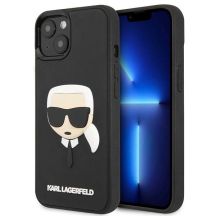 Karl Lagerfeld 3D-Gummihülle mit Karls Kopf für iPhone 13 / 14 / 15 - Schwarz