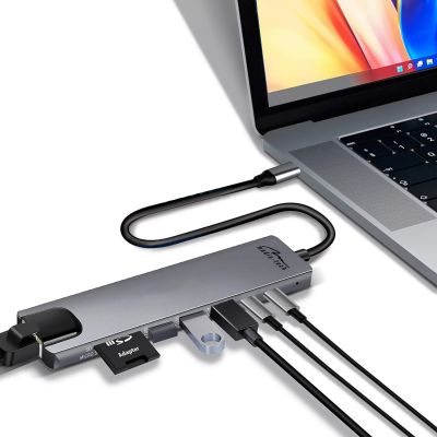 8. MEDIA-TECH HUB USB 8 IN 1 GIGA LAN HUB MT5046