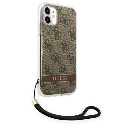 4. Guess GUOHCN61H4STW iPhone 11 Braun/Braun Hardcase 4G Print Strap