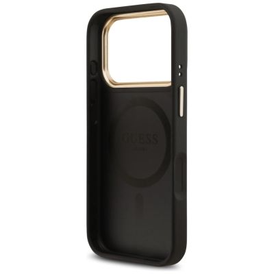7. Guess Grained Strass Logo MagSafe Hülle für iPhone 17 Pro - Schwarz