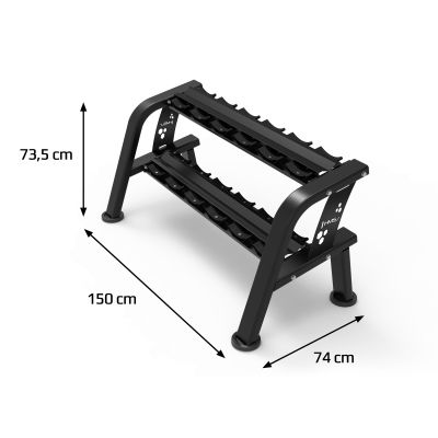 4. STR48 Doppelreihiger Hantelständer für 6 Paar, kommerziell, HMS