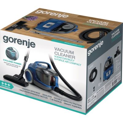 4. Gorenje VCEA01GACBUCY beutelloser Staubsauger, 800 W, Staubbehälter 2,2 l, blau