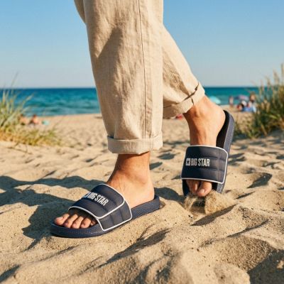 8. Herren-Flip-Flops Big Star in Marineblau für Strand und Pool RR174A045