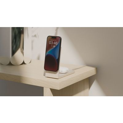 4. Native Union Rise 2-in-1 MagSafe-kompatibles Qi2 15W Wireless-Ladegerät für zwei Geräte (Sandstein)