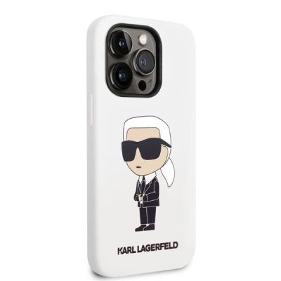 4. Karl Lagerfeld KLHCP14LSNIKBCH iPhone 14 Pro 6.1" Hardcase weiß/weiß Silikon Ikonik