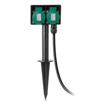 Entac ESE1.5G2-5-IP44S 5m Splitter 2 x Netzwerkdose für den Außenbereich Schwarz, Grün