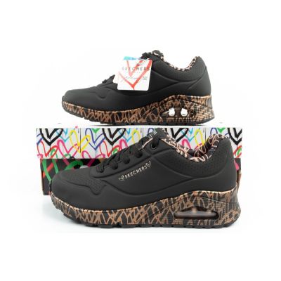 19. Skechers Uno-Loving Love Damen Sport-Sneaker modisch schwarz