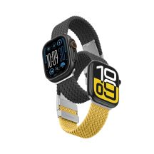 2er-Set AmazingThing Blend Band für Apple Watch 45/46/49 mm - Gelb-Schwarz/Schwarz