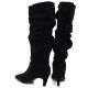 9. Damen-Lederstiefel, gerüscht, schwarz, Vinceza ZHI27-89167
