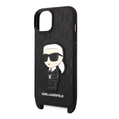 5. Karl Lagerfeld KLHCP14SSTKMK iPhone 14 6.1" schwarz/schwarz Hardcase Monogram Ikonik Patch