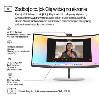 6. HP LED 34” S7 Pro Monitor 734pm (8K157UT) Curved IPS 120Hz WQHD RJ-45 Thunderbolt 4 Kamera