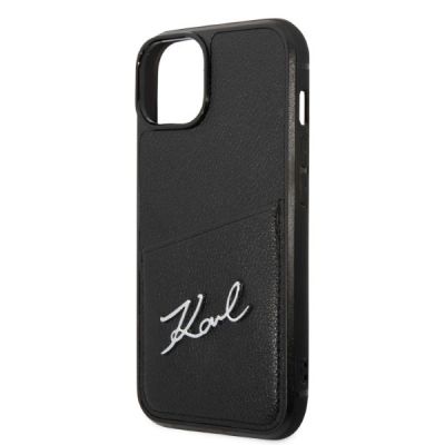 6. Karl Lagerfeld Signature Logo Cardslot-Hülle für iPhone 14 Plus – Schwarz