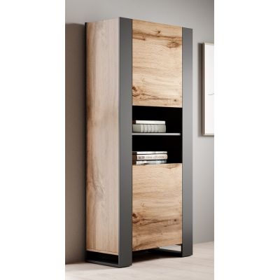 3. Regal WOOD 65x40x170 Wotan-Eiche + Anthrazit