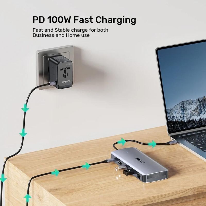 8. UNITEK ACTIVE HUB USB-C 10 Gbit/s, M.2, HDMI, PD 100 W