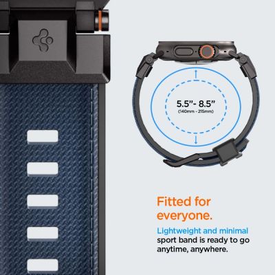 9. Spigen DuraPro Armor Strap für Apple Watch 44 / 45 / 46 / 49 mm - Marineblau