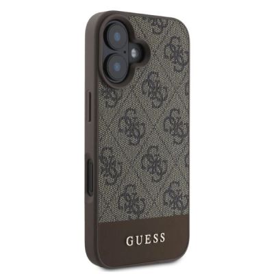 4. Guess 4G Bottom Stripe Hülle für iPhone 16 – braun