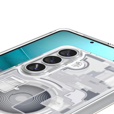 7. Spigen Ultra Hybrid Mag MagSafe Hülle für Samsung Galaxy S26+ Zero One – Transparent und Weiß