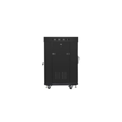 5. LANBERG Bodenschrank 19" 15U 600X600 Glastür LCD Schwarz FF01-6615-12BL (flach verpackt)