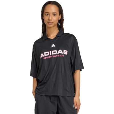 adidas Tiro Q4 Polo Damen T-Shirt Schwarz JN2749