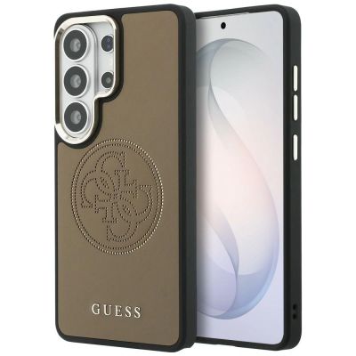 Guess MagSafe-Hülle mit perforiertem Logo für Samsung Galaxy S26 Ultra – Braun