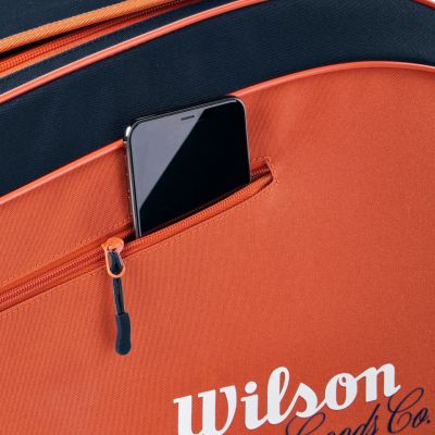 7. Wilson Roland Garros 2026 Team 6PK Tennistasche Orange und Marineblau WR8053301001