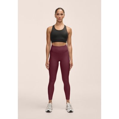 3. CASALL Damen Grafik-Leggings mit hohem Bund, Trainingsleggings, Burgunderrot