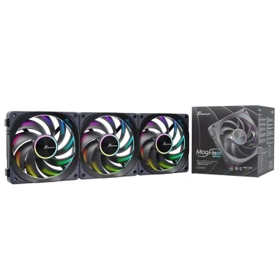 2. Seasonic MagFlow ARGB Computergehäuselüfter 12cm Schwarz 3 Stück.