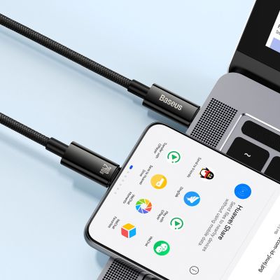 7. Baseus CAWJ040101 USB-C – USB-C-Kabel 240 W 480 Mbit/s 2 m – Schwarz und Grau