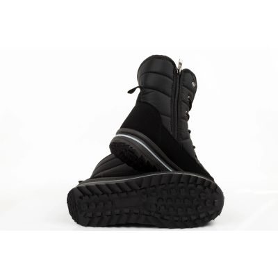 7. Progress Damen-Winterstiefel, schwarze gefütterte Schneestiefel mit Schaffellfutter
