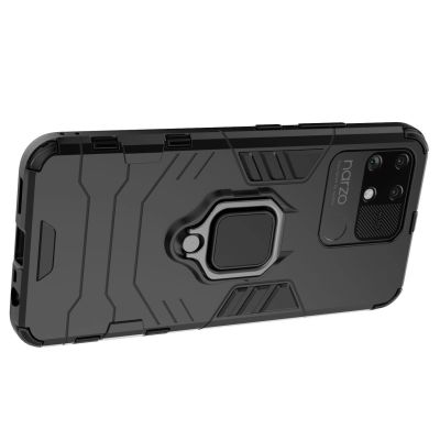 6. Ring Armor Tough Hybrid Case Cover + Magnethalter Realme Narzo 50A schwarz