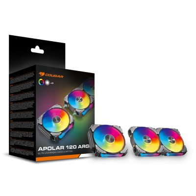 9. COUGAR CF-APR12HB3-RGB Computergehäuselüfter 12 cm Schwarz 3 Stück.