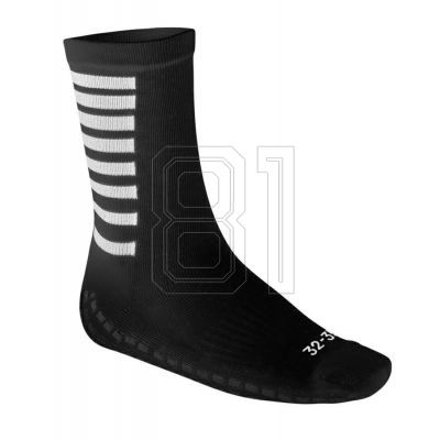 Select Gestreifte Fußballsocken Schwarz T26-02694