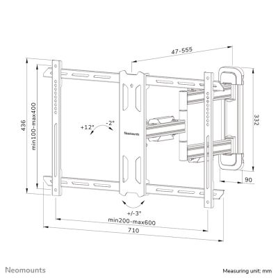 17. Neomounts WL40S-850BL16 TV-Wandhalterung 177,8 cm (70") Schwarz