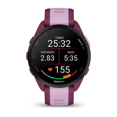 9. Garmin Forerunner 165 Music AMOLED 43mm Sportuhr in Beerenlila