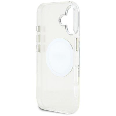 7. Guess IML Metal Colored Circle Classic Logo MagSafe Hülle für iPhone 16 - Weiß