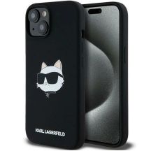 Karl Lagerfeld Silikon Choupette Head MagSafe Hülle für iPhone 15 Plus / 14 Plus – Schwarz