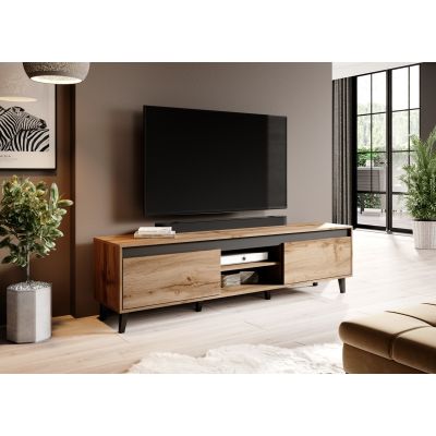 3. NORD II TV-Schrank 170 cm Wotan Eiche/Anthrazit